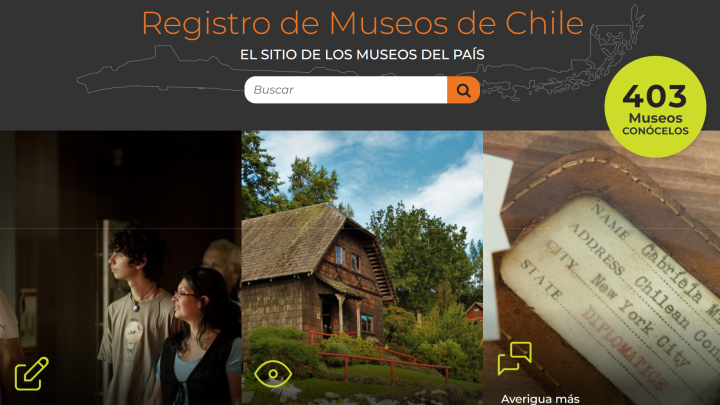 Portada sitio Registro de Museos de Chile