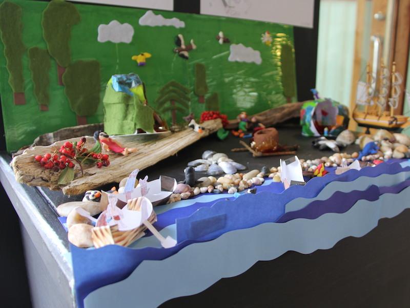 Vista de la maqueta montada en el Hall de entrada del museo