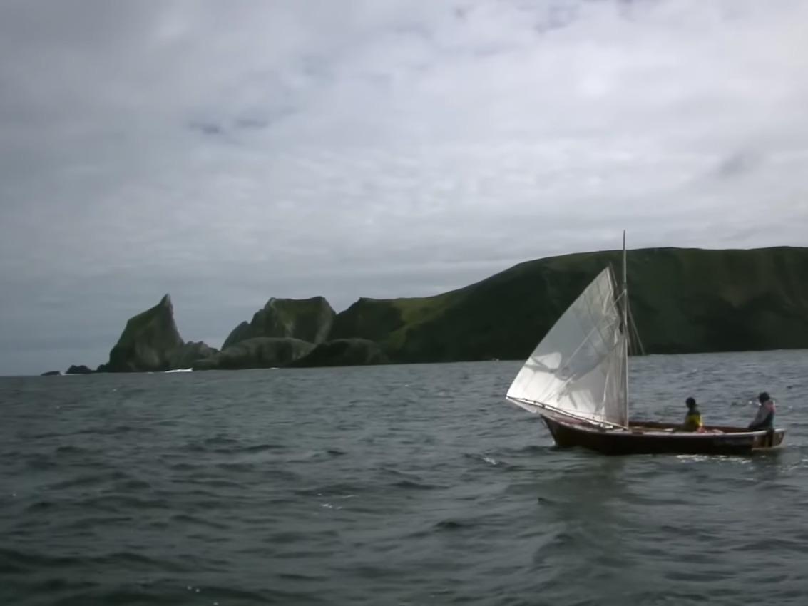 Martín González navegando en el Pepe II por Punta Goleta (Falso cabo de Hornos)