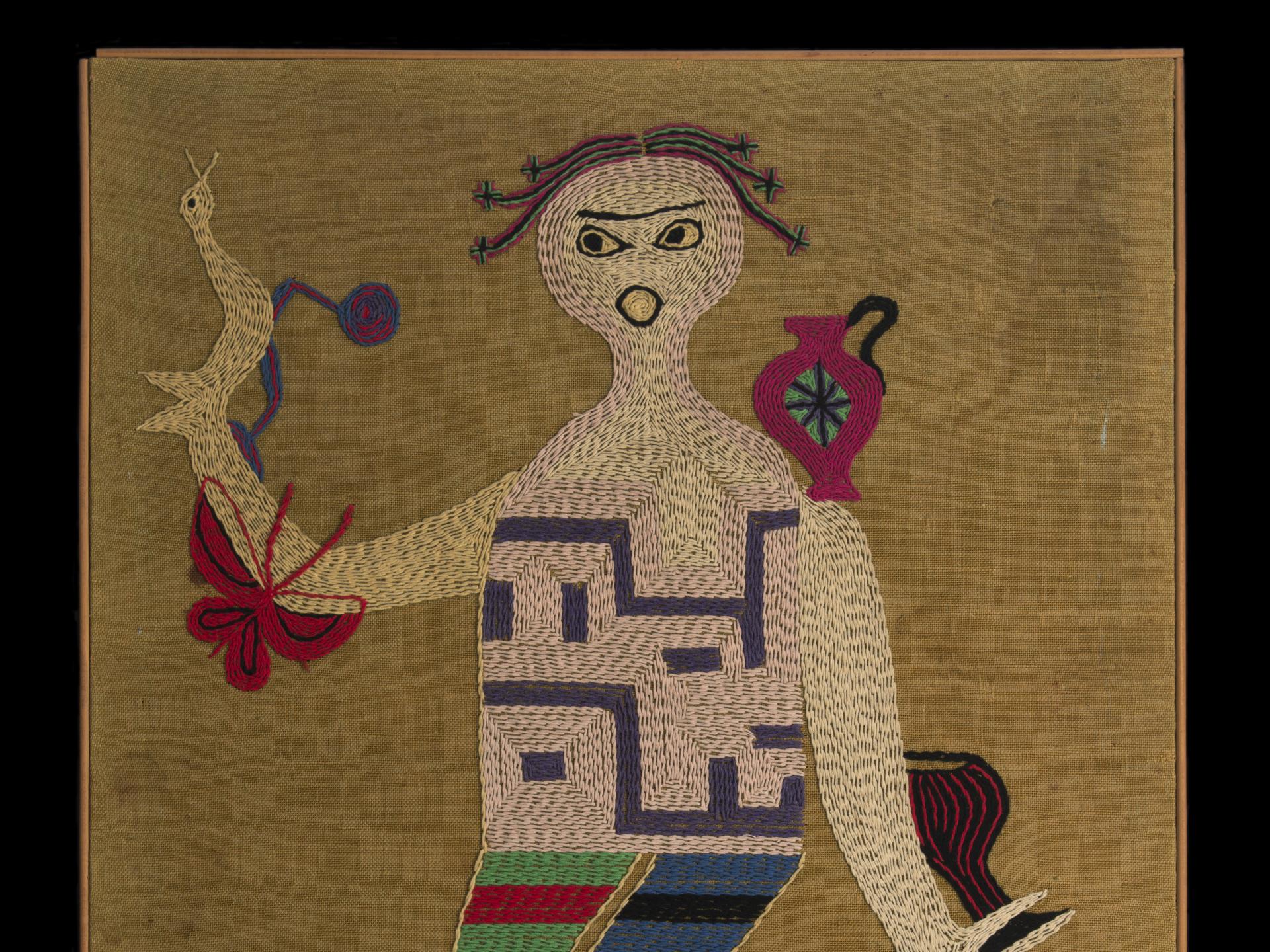  La brujita. Tela de arpillera bordada con lana. 122 x 102 cm. Ca. 1962-1963 Colección Museo Violeta Parra