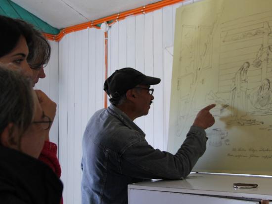 El lonko mayor del Consejo de Caciques de Chiloé, Armando Llaitureo participando de la actividad.