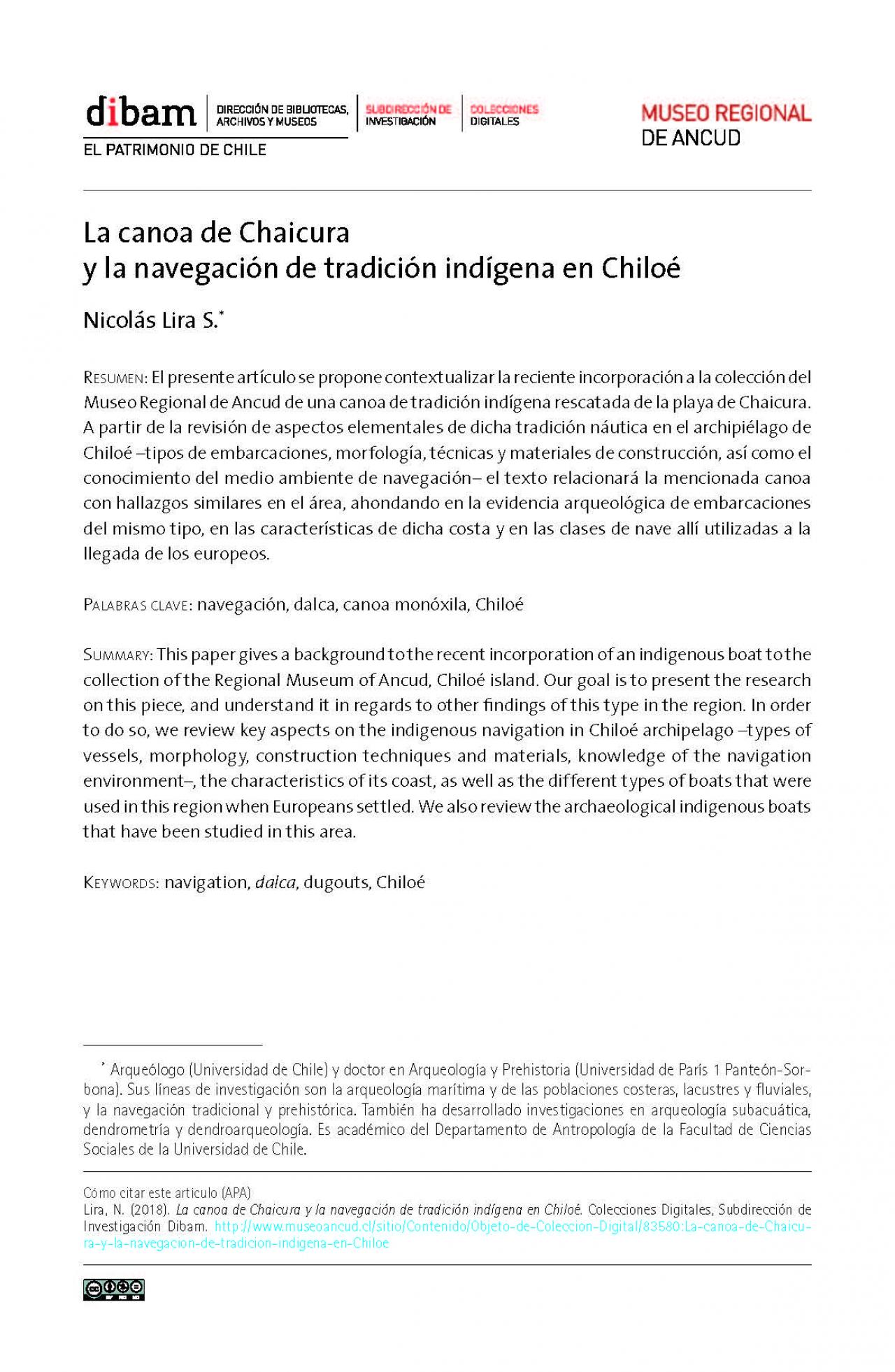La canoa de Chaicura y la navegación de tradición indígena en Chiloé