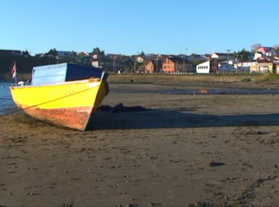 Imagen de la actual playa Fátima, Ancud. Antiguamente conocida como playa la Arena, lugar donde estaba el barrio del mismo nombre.