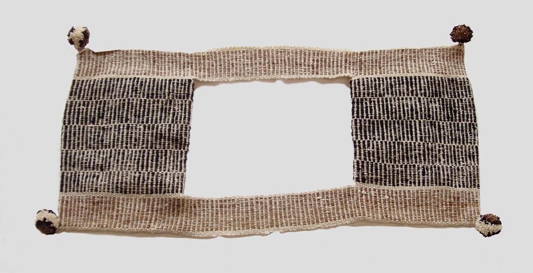 Mercedes Aguilar. Alforja de tejido matra (anverso)