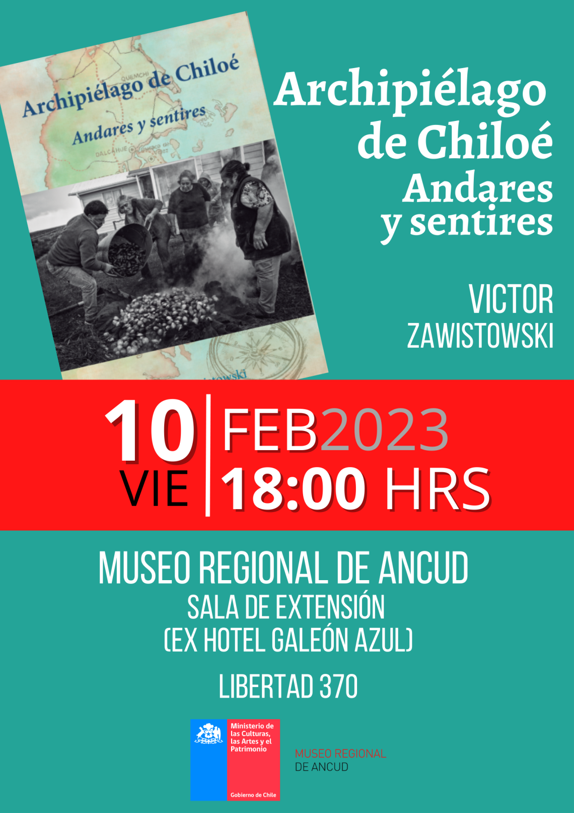 Afiche lanzamiento libro de Victor Zawistowski