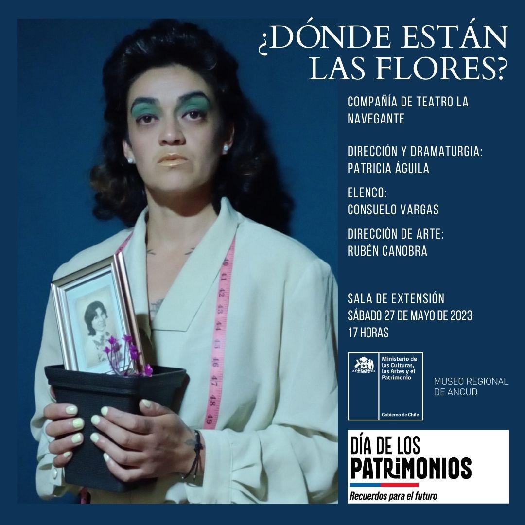 Afiche Obra de teatro ¿Dónde están las flores?