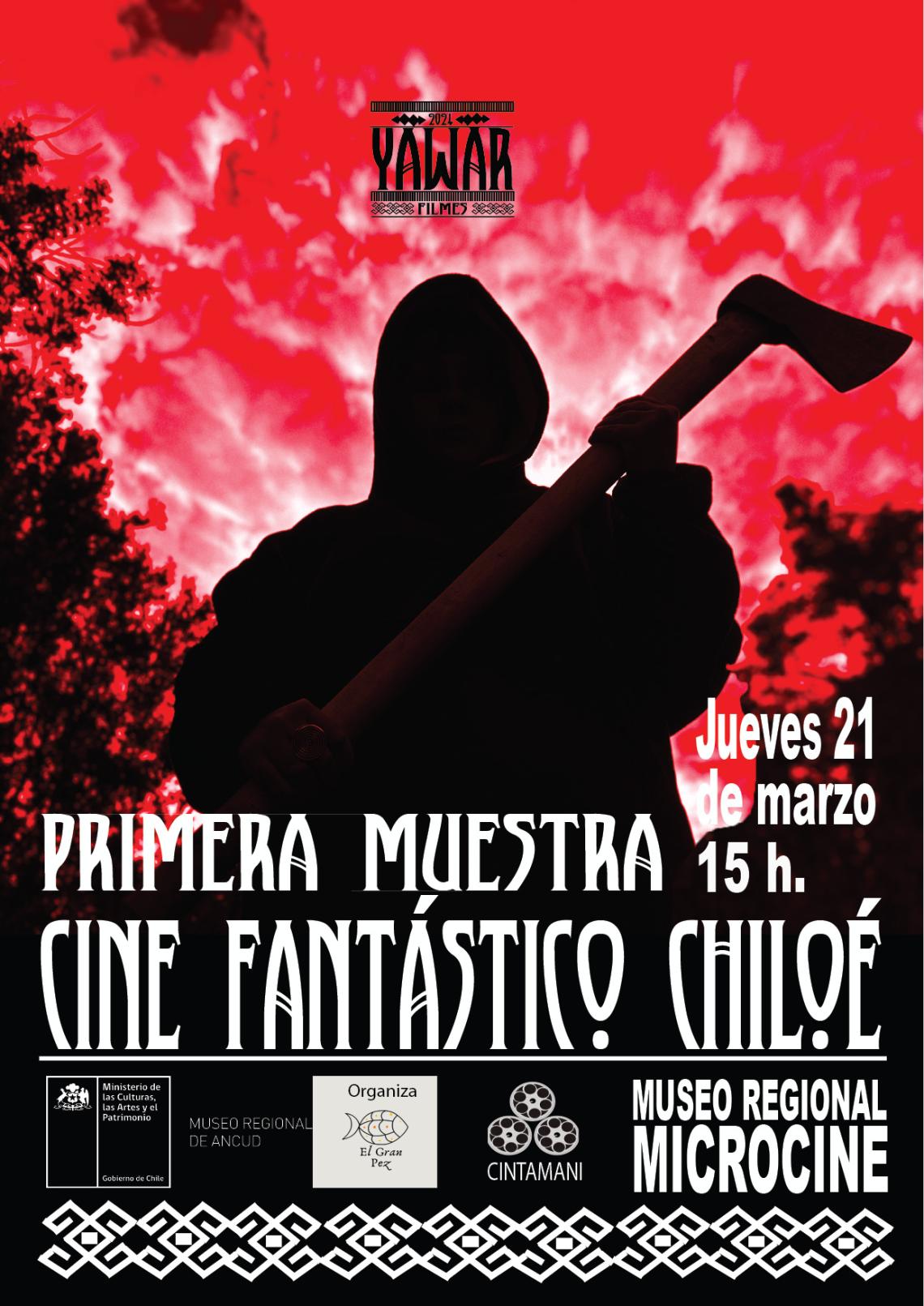 Afiche Primera Muestra de Cine Fantástico Chiloé. 