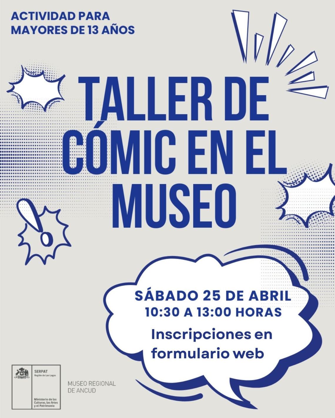 Afiche Taller de cómic en el museo