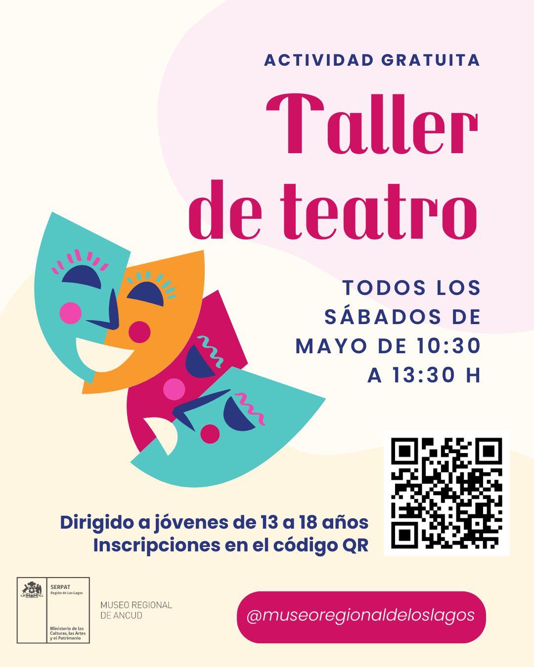 Afiche taller de teatro en el museo